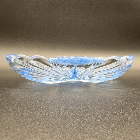Cambridge Glass Caprice Moonlight Blue Divided Relish Dish Vintage - Picture 11 of 13
